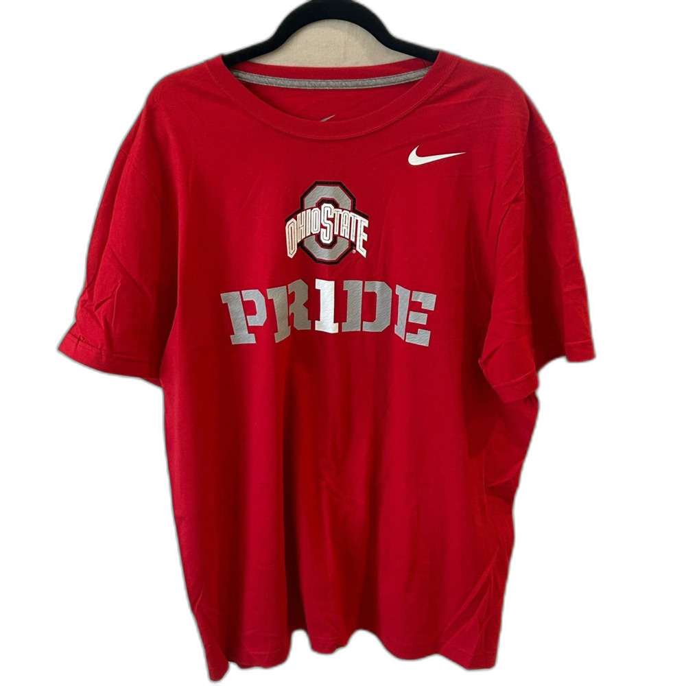 Nike T-Shirt Men's Size XL Color Red Ohio State PRIDE Graphic Regular Fit